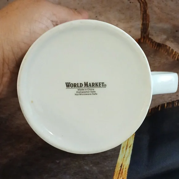 World Market Zodiac Mug Libra Large Heavy White Gold Coffee mug - Picture 5 of 5